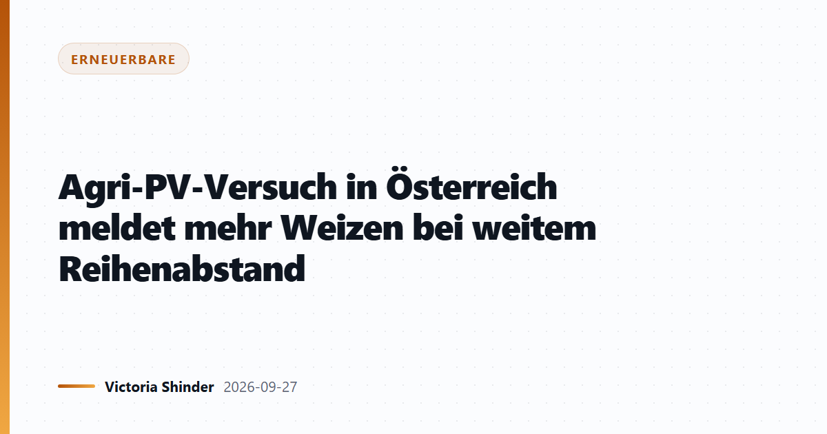 Agri-PV-Versuch in Österreich meldet mehr Weizen bei weitem Reihenabstand