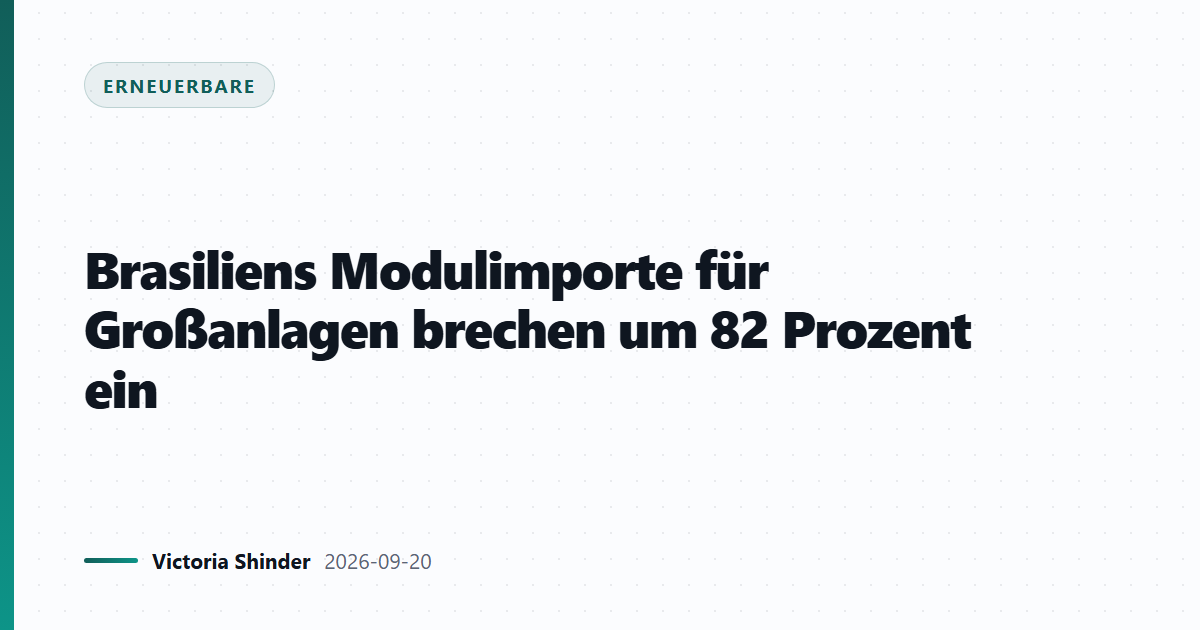 Brasiliens Modulimporte für Großanlagen brechen um 82 Prozent ein