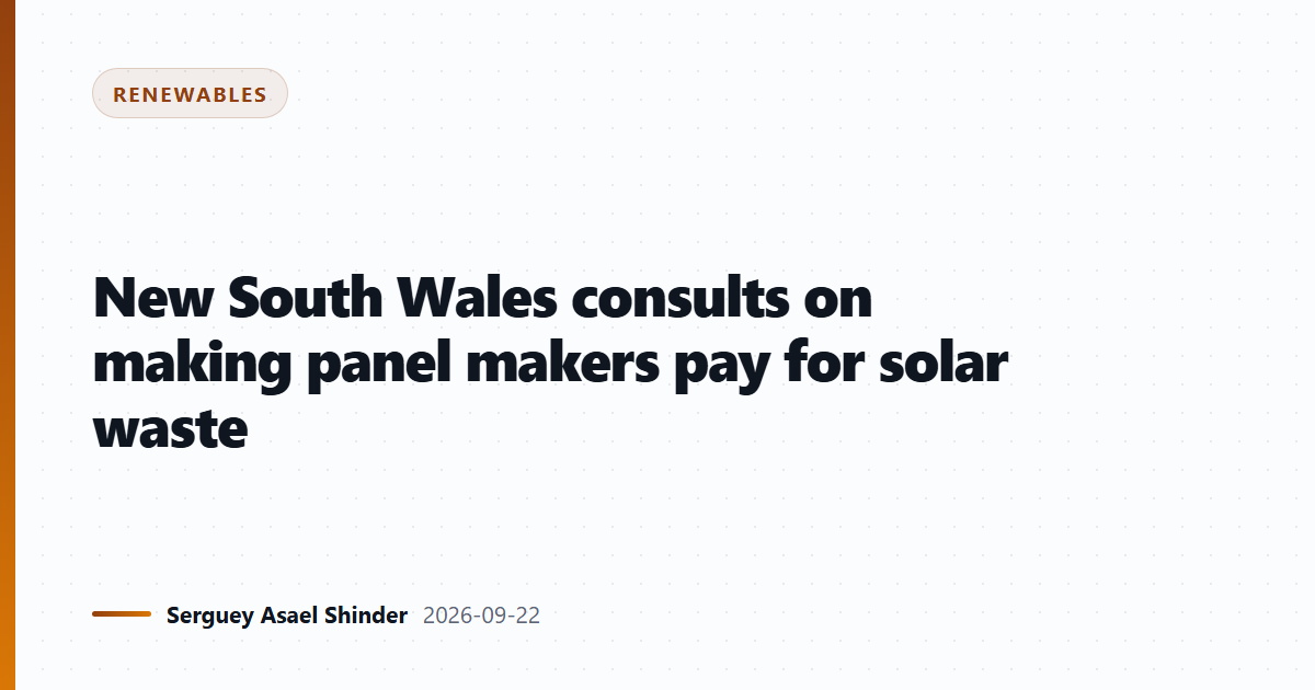 New South Wales consults on making panel makers pay for solar waste