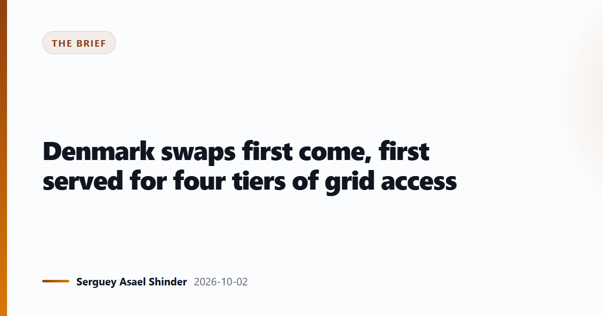 Denmark swaps first come, first served for four tiers of grid access