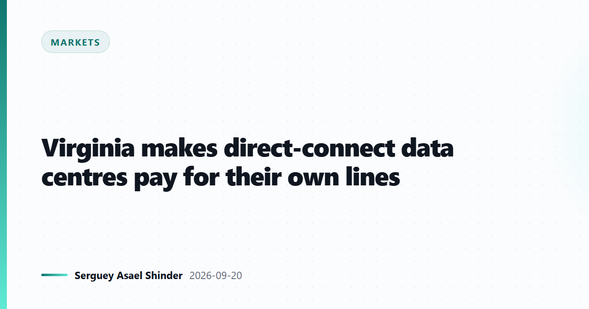 Virginia makes direct-connect data centres pay for their own lines