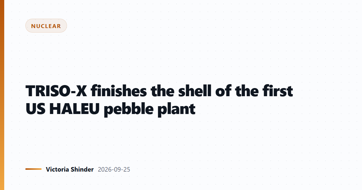 TRISO-X finishes the shell of the first US HALEU pebble plant