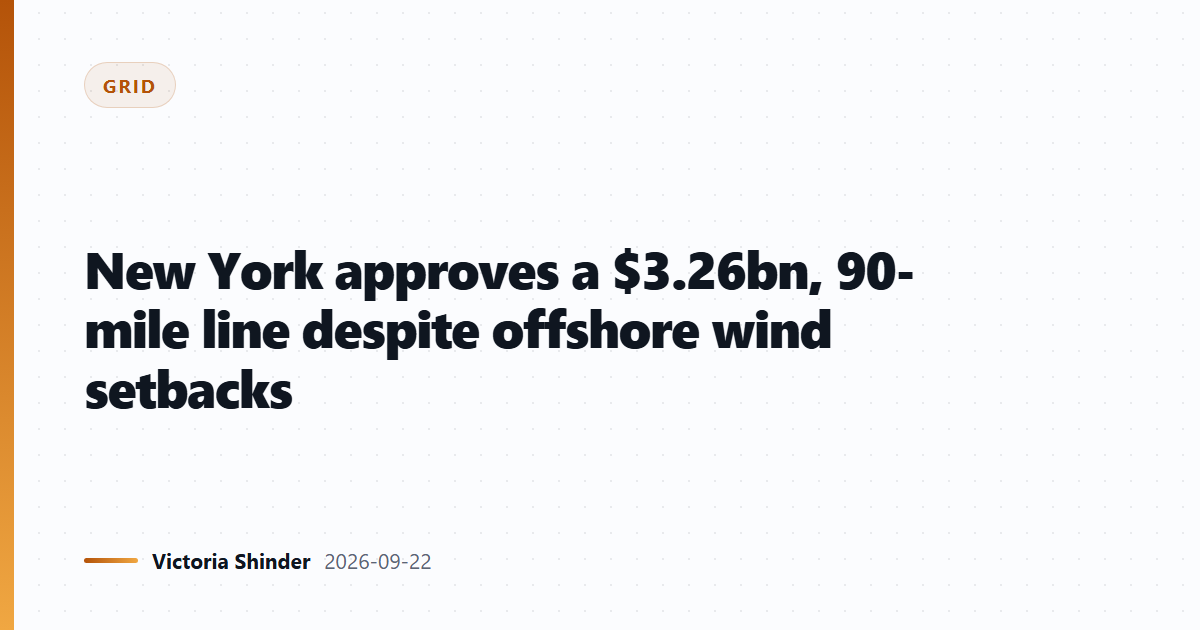 New York approves a $3.26bn, 90-mile line despite offshore wind setbacks