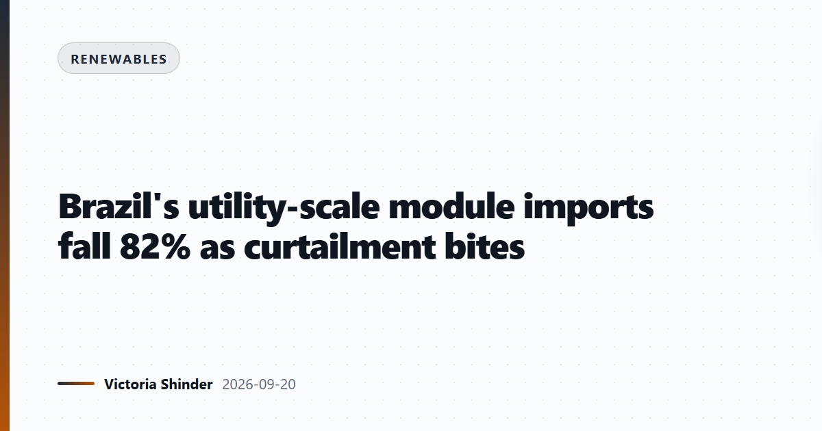 Brazil's utility-scale module imports fall 82% as curtailment bites