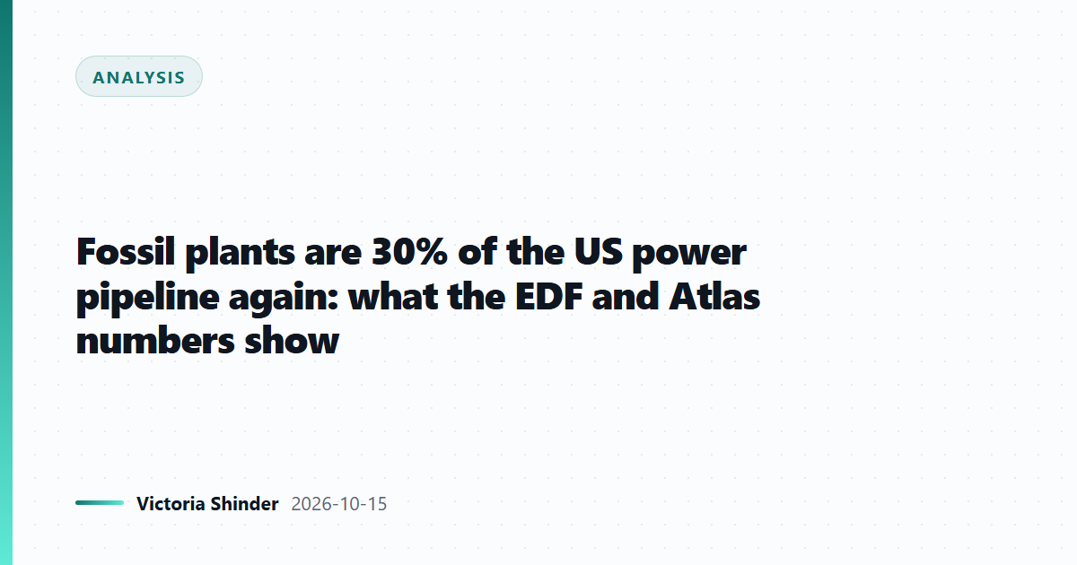 Fossil plants are 30% of the US power pipeline again: what the EDF and Atlas numbers show