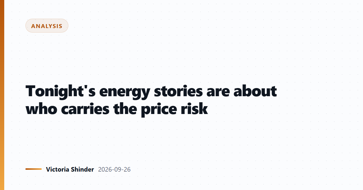 Tonight's energy stories are about who carries the price risk